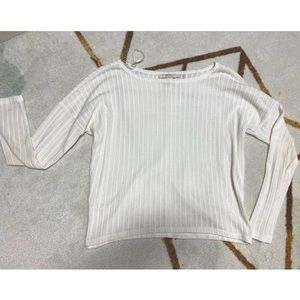 THIN STRIPED COTTON CROP LONG SLEEVE